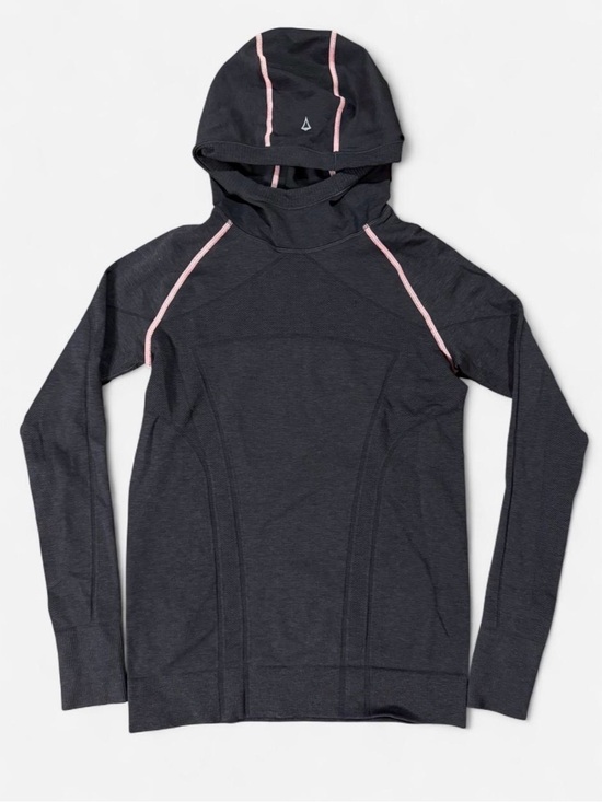 Ivivva Other - ivivva Hoodie Girls 14 Gray Pink Stretch Seamless Pullover Thumbholes Gym Train